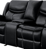 Bastrop Double Glider Reclining Loveseat (Manual), Black