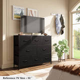 Fabric Dresser, Storage Drawer Unit, Bedroom Dresser TV Stand for 32 40 43 inch TV,