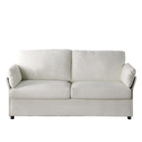 Loveseat Sofa, 70" White Modern Sofa Couch, Chenille Fabric Comfy Couches