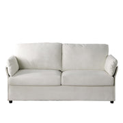 Loveseat Sofa, 70" White Modern Sofa Couch, Chenille Fabric Comfy Couches