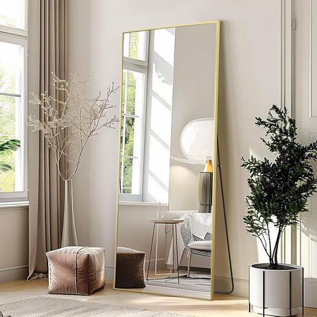 Arched Full Length Mirror, 44"x72" Oversized Floor Mirror Freestanding, Large Full Body