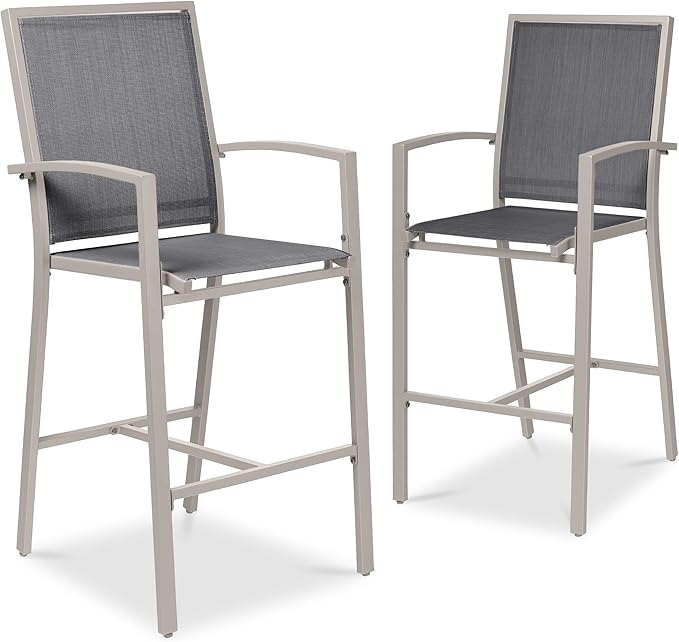 Outdoor Bar Stools Set of 2, Bar Height, Patio Furniture