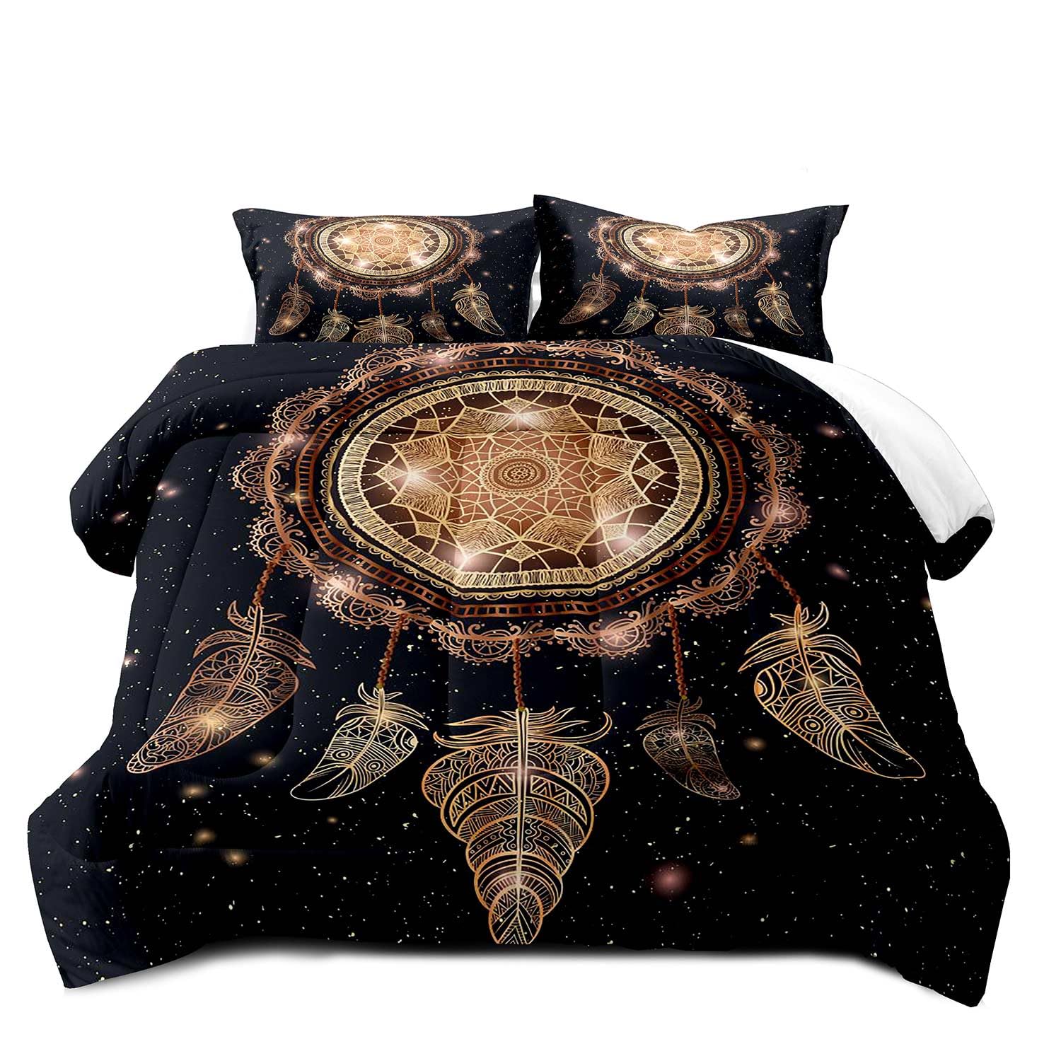 3PCS Dream Catcher Comforter Set Queen Size, Galaxy Bedding Sets