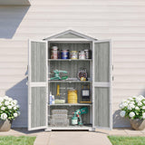 Outdoor Storage Shed with 4 Removeable Shelves