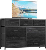 Dresser for Bedroom TV Stand for 55” TV, Entertainment Center with 10 Drawers