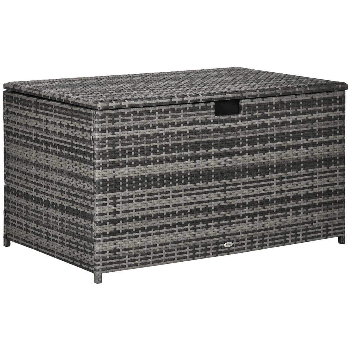 113 Gallon Deck Box, Rattan Outdoor Storage Box, Waterproof Storage Container for Indoor