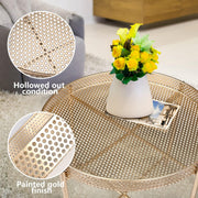 Metal Sofa Table Small Round Side Tables, Anti-Rust and Waterproof Accent Coffee End
