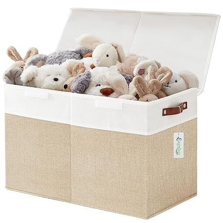 Storage Box with Lids, Collapsible Sturdy Baby Storage Organizer Chest Bin Basket for Kids,