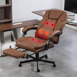 Massage Office Chair with Footrest - Ergonomic Executive Desk Chair with Heat & Vibration
