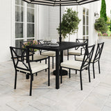 Lily Pond 60" All-Weather Patio Table with Slatted Tabletop, Umbrella Hole