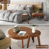 Farmhouse Round Coffee Table Set of 3, Boho Sofa Side Nesting Tables End Table Set