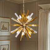 Gold Sputnik Chandelier Light 12 Lights, 24" Modern Starburst Chandelier Light Fixture