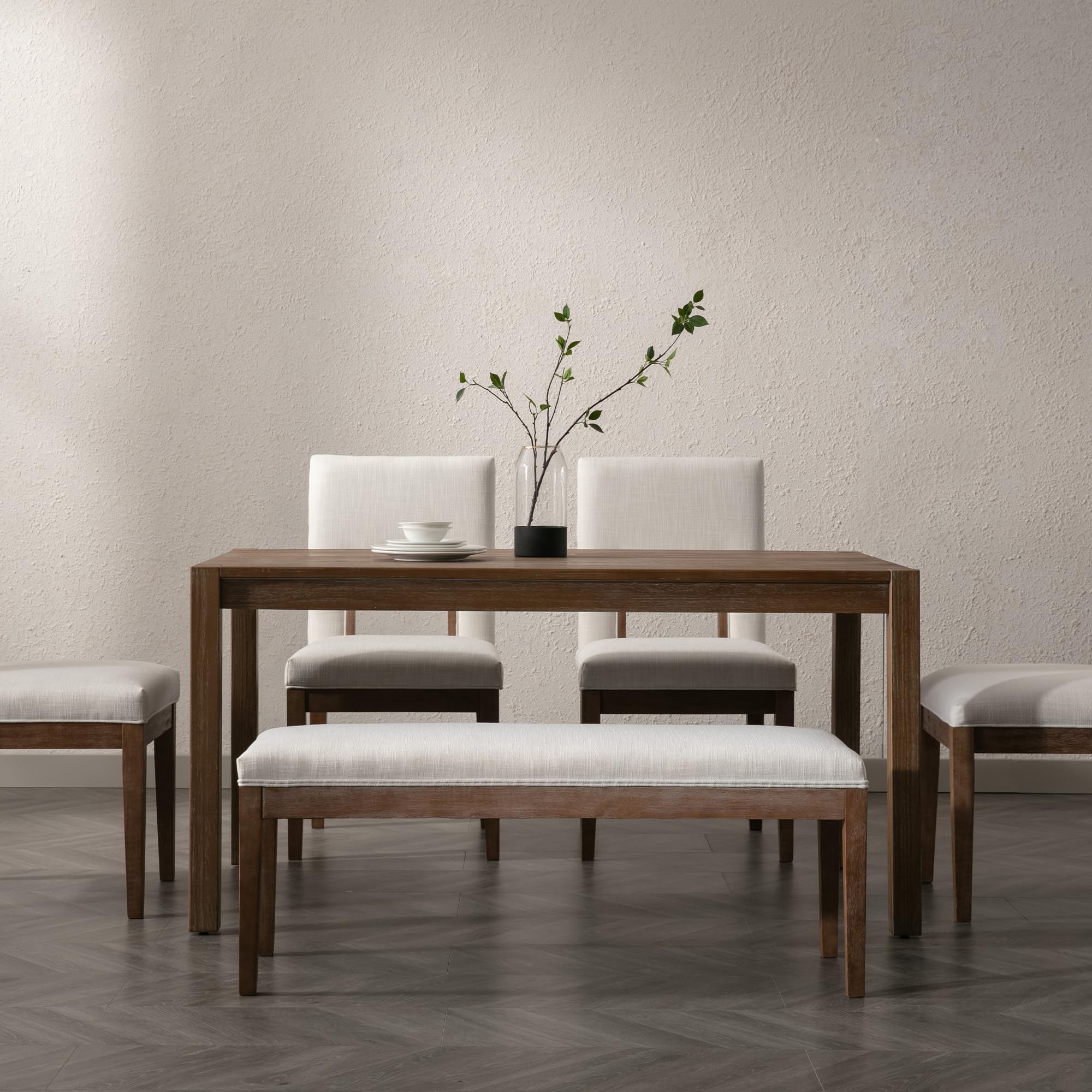 Padded Entryway Bench Linen Upholstered Dining Table Benches Farmhouse