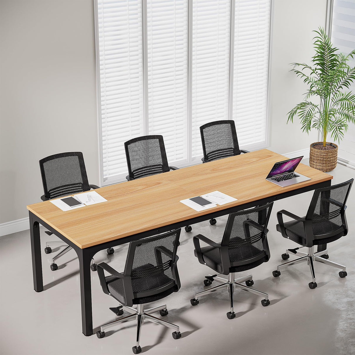 6.5 FT Conference Room Table, 78.74" W x 27.56" D Large Office Conference Table