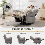 Swivel Rocker Recliner Nursery Chair, Manual Glider Rocking Recliner Chairs for Adults,