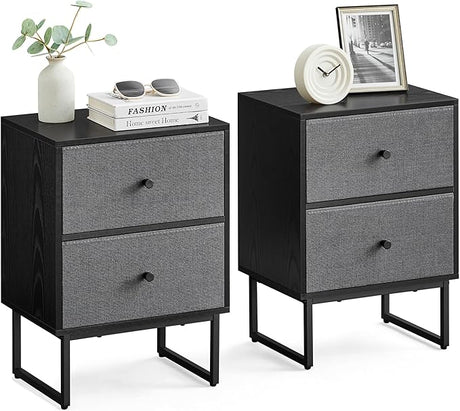 Nightstand, Bedside Table Small Dresser with Removable Fabric Drawers