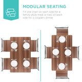 5-Piece 4ft Modern Wooden Kitchen Table Dining Set w/Metal Legs, 4 Chairs