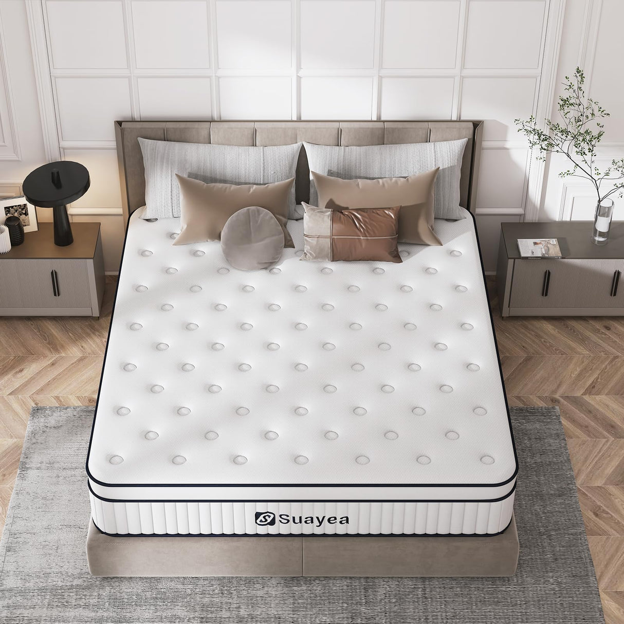 King Mattress, 14 Inch King Size Mattress in a Box, Hybrid Matterss King with Pocket Spring and Soft Foam