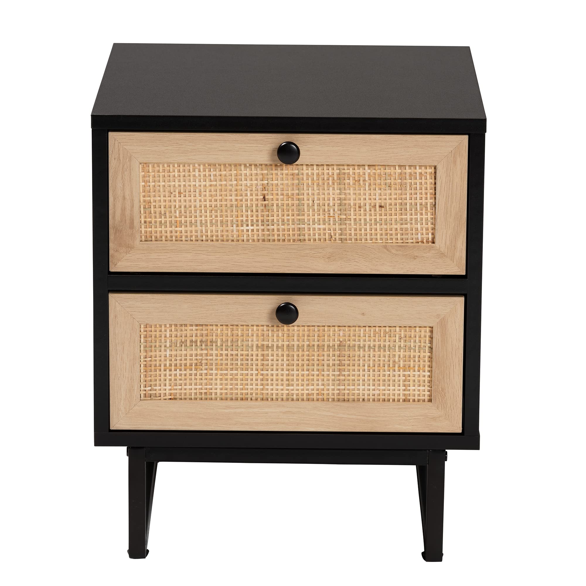 End Table, 2-Drawer, Espresso Brown/Black