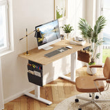 47.2 Inch Standing Desk with Side Storage Pocket, Electric Height Adjustable Sit Stand