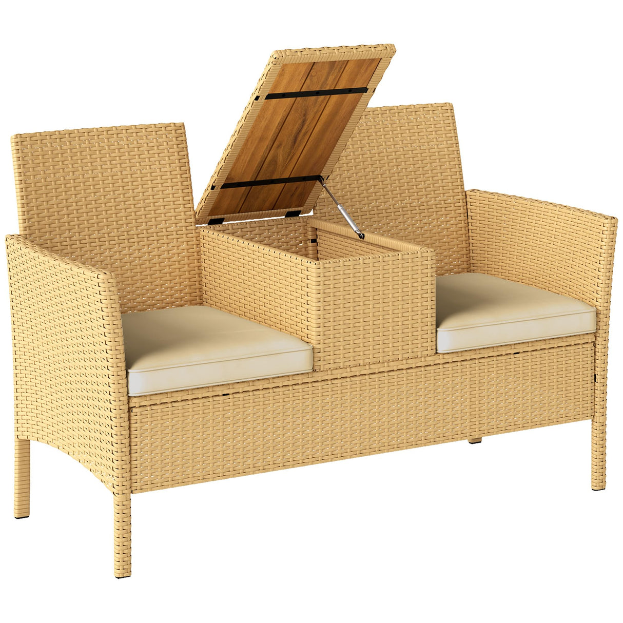 Loveseat with Built-in Flip-Top Coffee Table