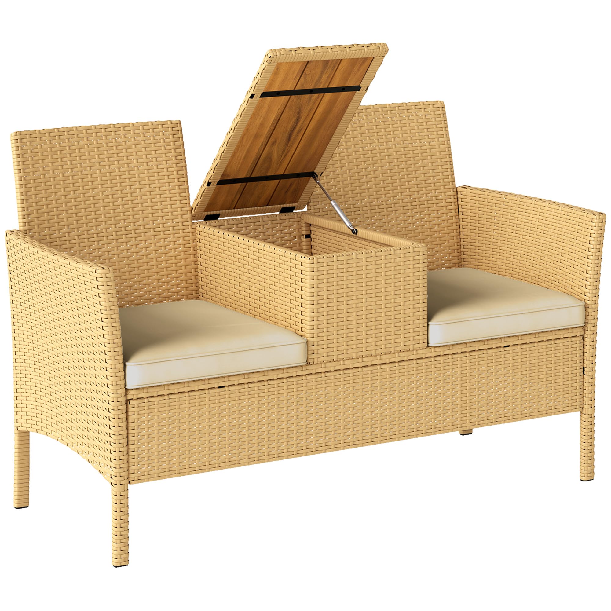 Loveseat with Built-in Flip-Top Coffee Table