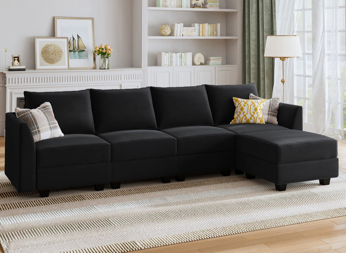 Modular Sectional Sofa with Storage Ottoman U Shaped Couch with Reversible