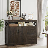 Modern Farmhouse Sideboard Buffet Cabinet, Kitchen Buffet Storage Cabinet