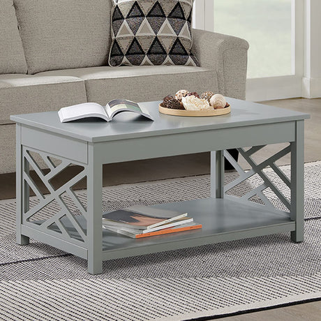 Coventry 36" W Wood Coffee Table, Gray