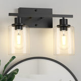 3-Light Vanity Light Fixtures, Black Bathroom Lighting Fixtures Over Mirror