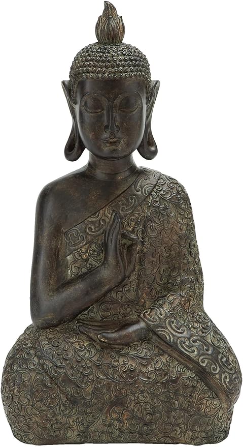 Polystone Buddha Decorative Sculpture Meditating Home Decor Statue