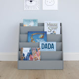 Camden, Grey Children's Wooden Bookcase Storage Rack with 5 Tiers