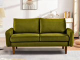 Kent Velvet Loveseat Sofa for Modern Living Rooms and Compact Spaces
