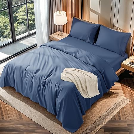 100% Cotton 1200 Thread Count King Size Sheets Set