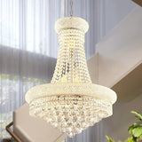 Luxury Crystal Chandelier Gold Empire Hanging Chandelier 13-Lights Crystal Ceiling