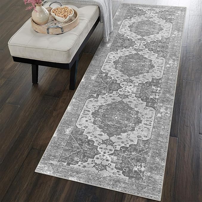 6x9 Area Rugs, Stain Resistant Washable Rug for Living Room, Vintage Inspired Rug