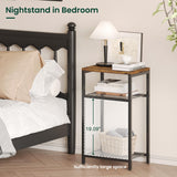 Side Table, 3 Tier End Table with Storage, Tall Telephone Table, Night Stand