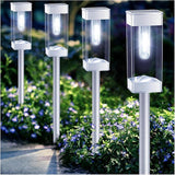 Pathway Lights 8 Pack Solar Outdoor Lights, Upgraded Stainless Steel Garden Lights