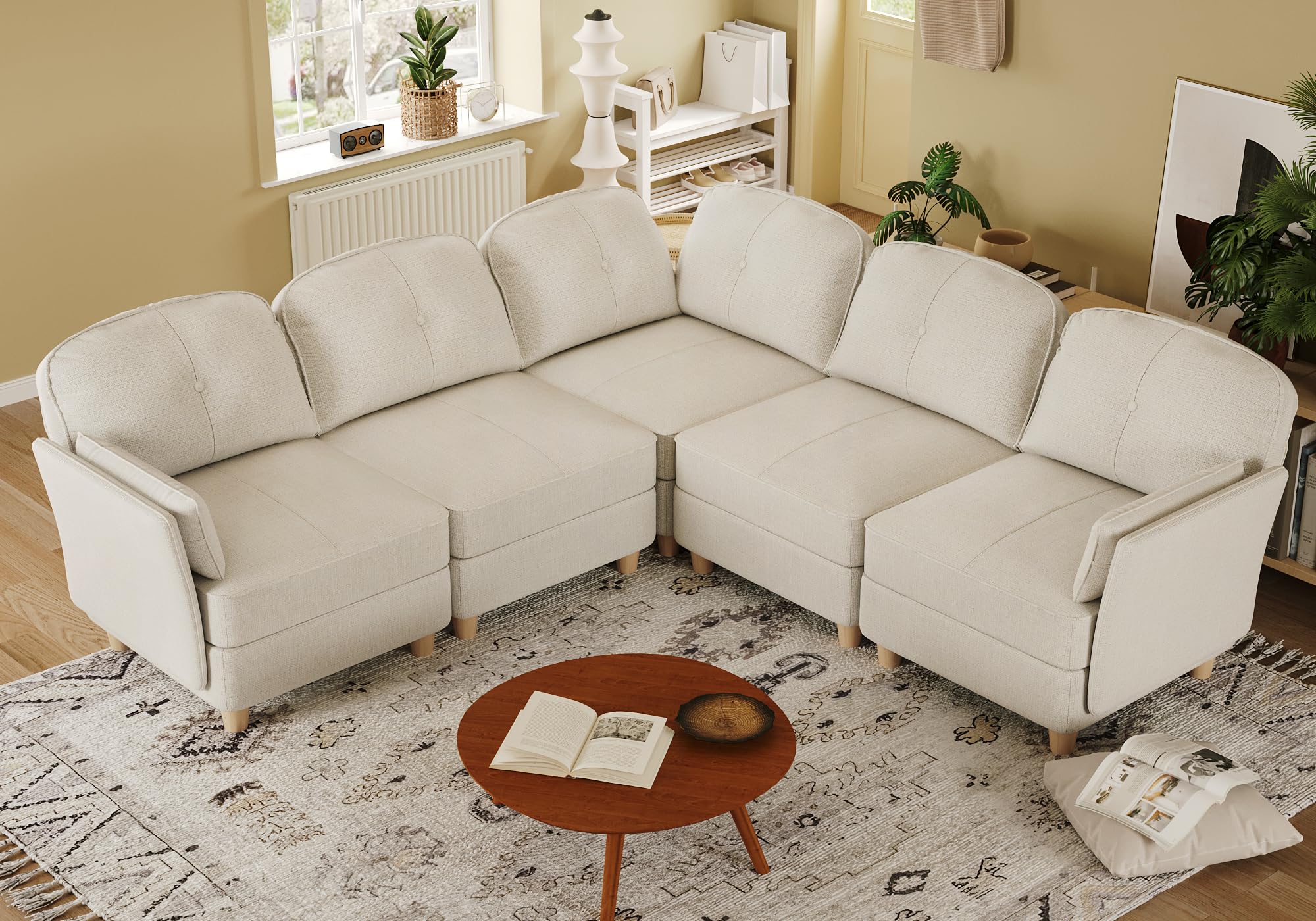 Sectional Couch L Shaped Sofa with Storage, Corner Modular Sofa