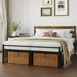 Full Size Metal Platform Bed Frame with LED Headboard