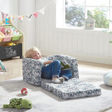 Kids Sofa Chair Children FILP-Out Chair 2-in-1 Convertible Sofa to Sleeper Couch (Grey Dinosaur)