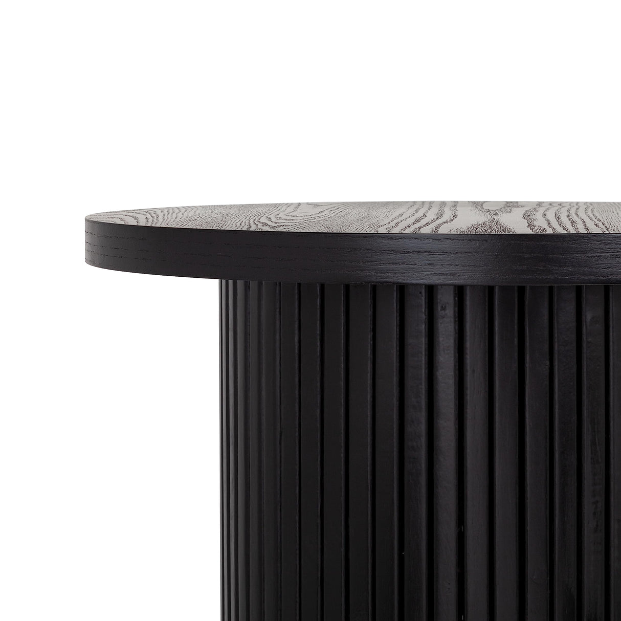 Black Side Tables Living Room, Modern Drum End Table, 18 inch Wide Black Accent Table,