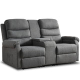 Manual Loveseat Recliner Sofa, Home Theater Seating with Console