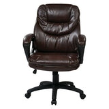 Faux Leather Manager's Office Chair with Lumbar Support