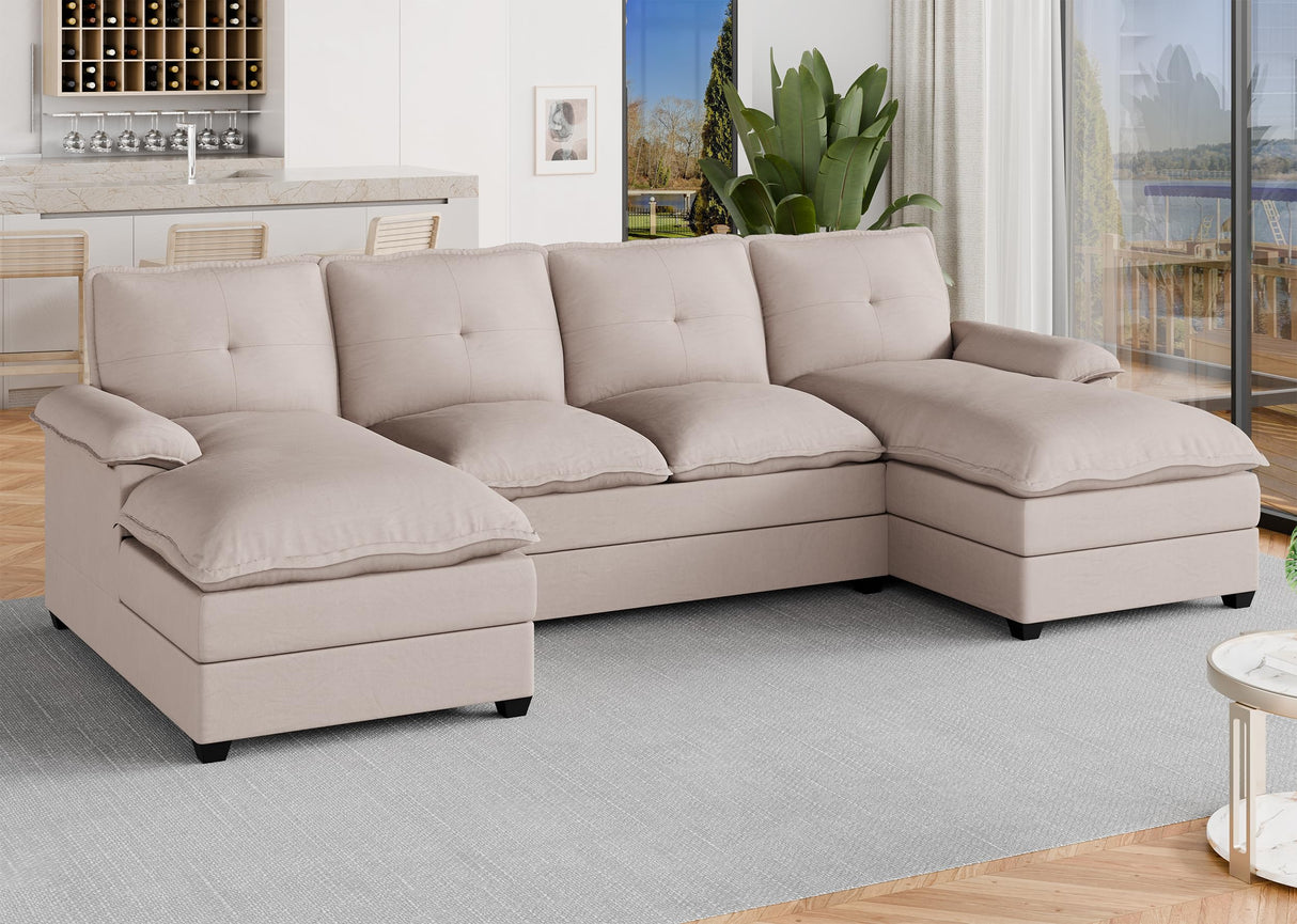 Sectional Couches for Living Room, U Shaped Couch 110in Sectional Sofa,