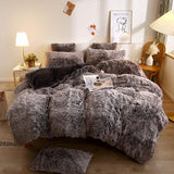 Plush Shaggy Duvet Cover Set, Luxury Ultra Soft Crystal Velvet Fluffy Bedding Sets 3 Pieces