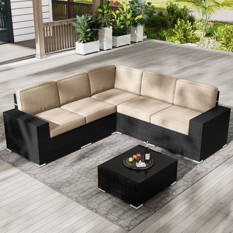 Outdoor Patio Furniture Set  Sectional Conversation Sofa Set