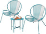 3-Piece Outdoor Acapulco Chair Set Patio Conversation Low Seat Bistro Sets