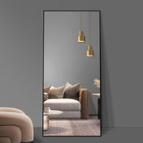 65x24 Inch Floor Length Mirror Ultra Slim Aluminum Frame Modern Style Full Length Mirror Versatile Hanging or Standing High Definition 5mm Silver Glass Explosion Proof Anti Oxidation Durable