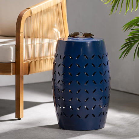 Christopher Knight Home Lilac Outdoor 12" Iron Side Table, Dark Blue - Bircata